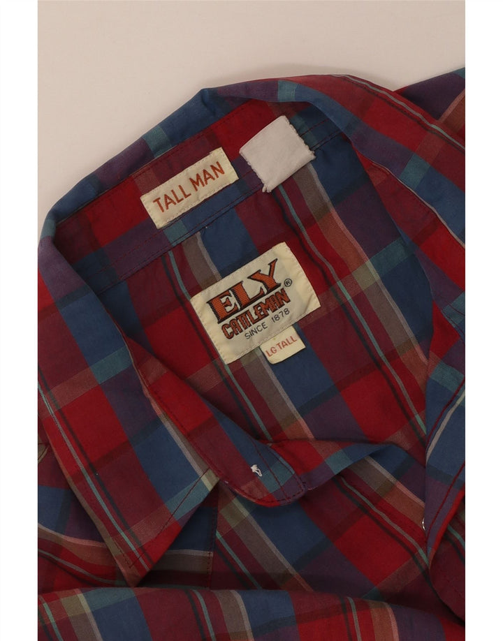 Ely Catteleman Chemise haute pour homme à carreaux rouges
