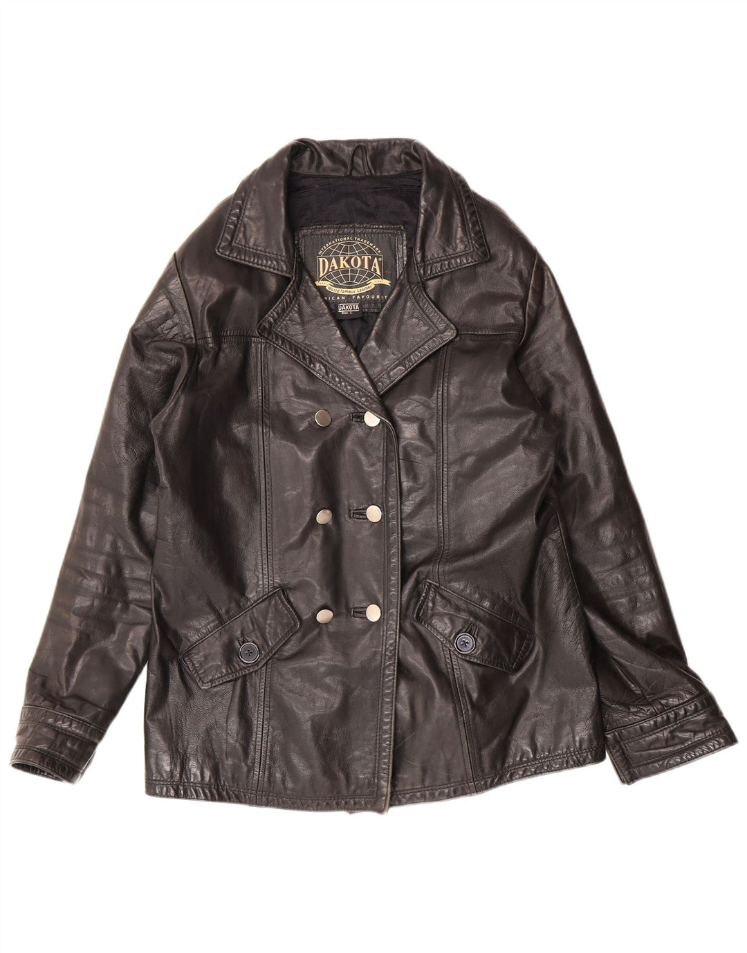 DAKOTA Veste en cuir pour femme UK 16 Grand cuir noir classique