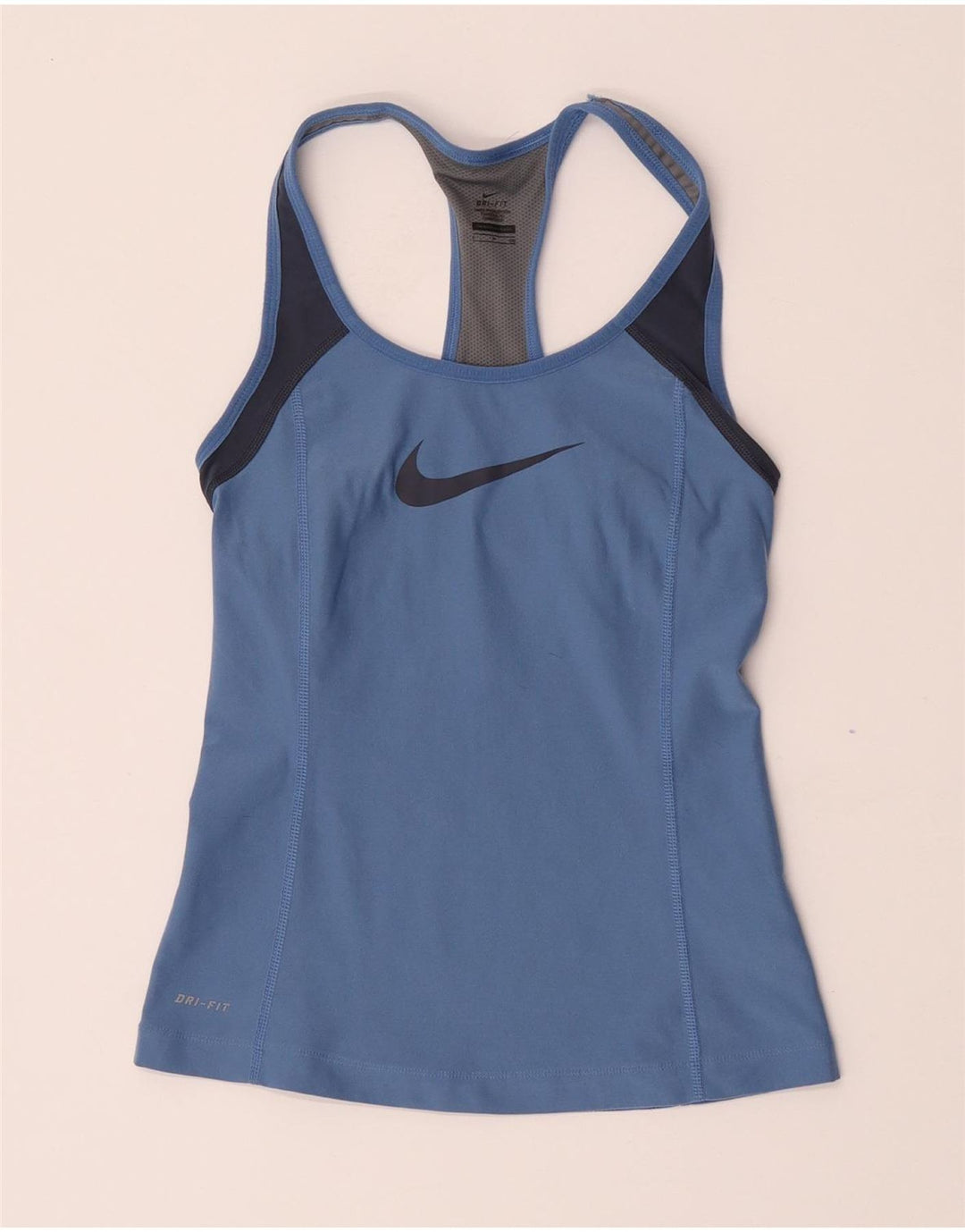 Nike Débardeur graphique pour femme UK 8 Small Bleu Colorblock Polyester
