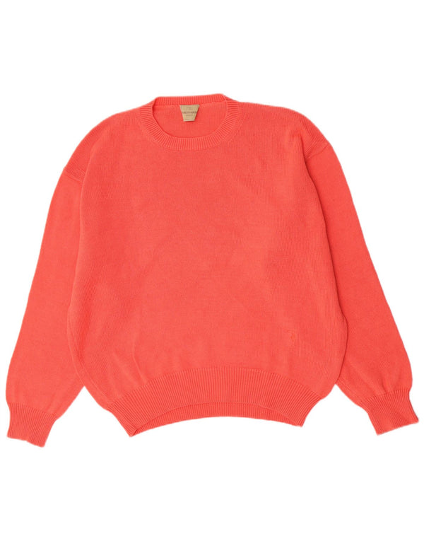Trussardi Pull surdimensionné à col rond pour femme UK 10 Petit coton rose