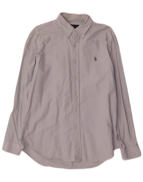 Ralph Lauren Chemise coupe classique pour homme en coton à fines rayures bleues
