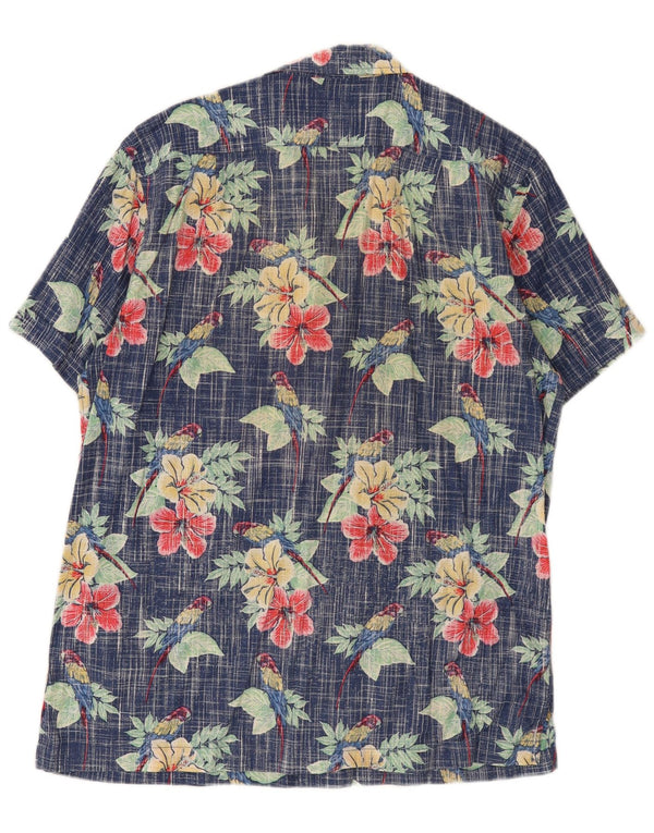 Izod Chemise à manches courtes pour hommes en eau salée grand coton fleuri bleu