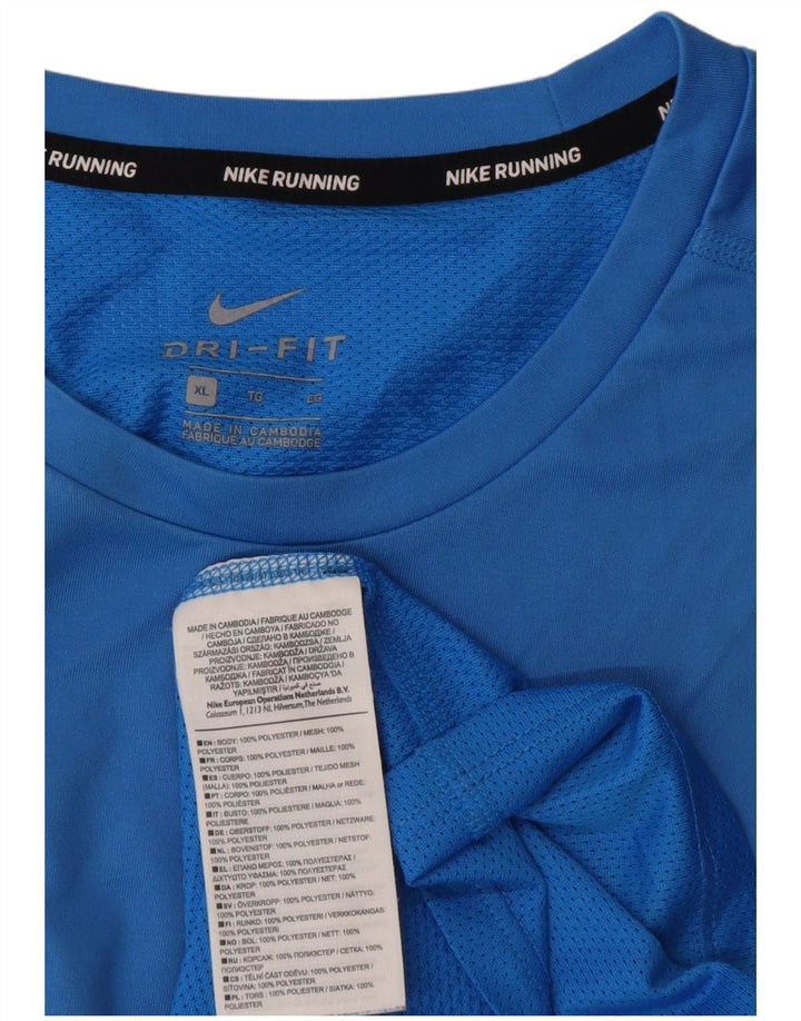 Nike Hommes Dri Fit T-Shirt Haut XL Bleu Polyester