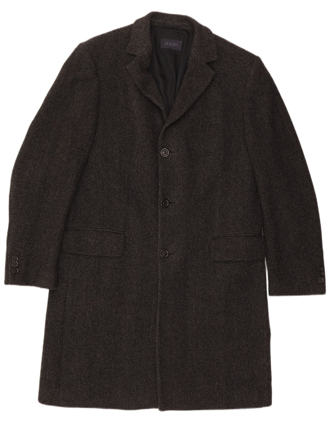 Joop Manteau Homme EU 52 XL Laine à Chevrons Noir