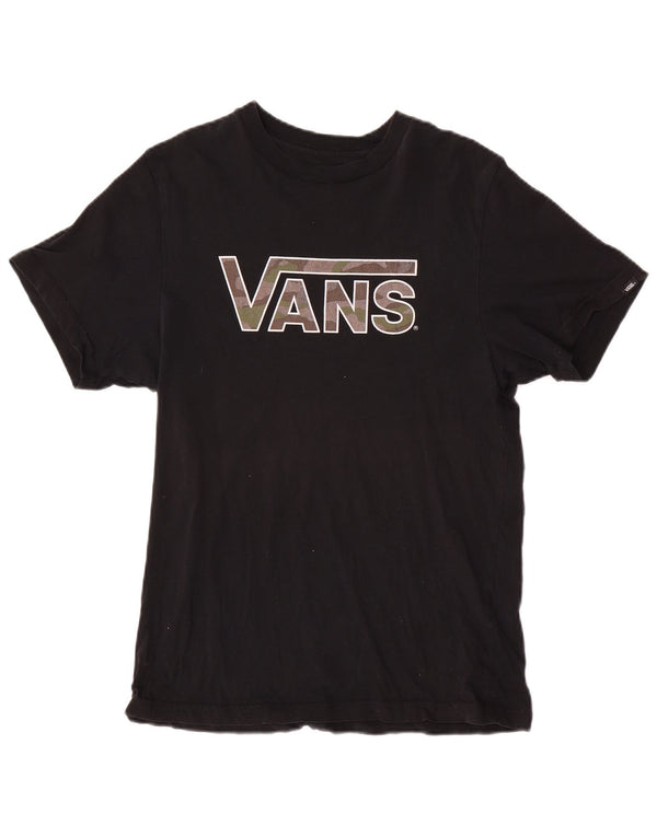 Vans Garçons Custom Fit Graphic T-Shirt Top 14-15 ans XL Noir Coton
