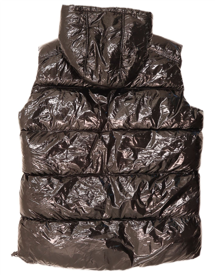 ZARA Gilet rembourré à capuche pour homme UK 38 Medium Noir Polyester