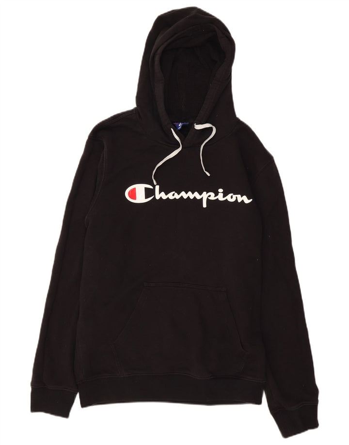 Champion Pull à Capuche Graphique Homme Noir Moyen Coton