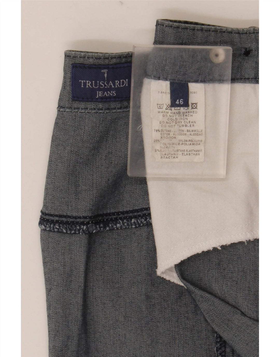 Femme TRUSSARDI Jupe En Jean IT 46 Large W32 Bleu Marine Coton