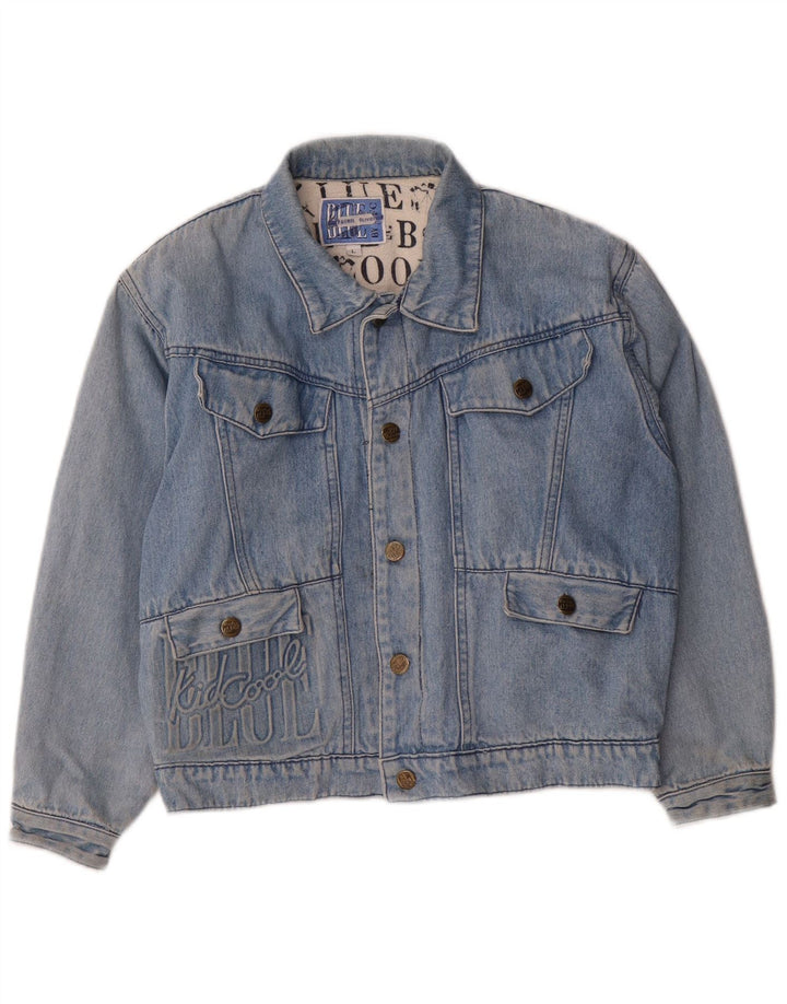 Veste en denim graphique vintage pour garçons 11-12 ans Grand coton bleu