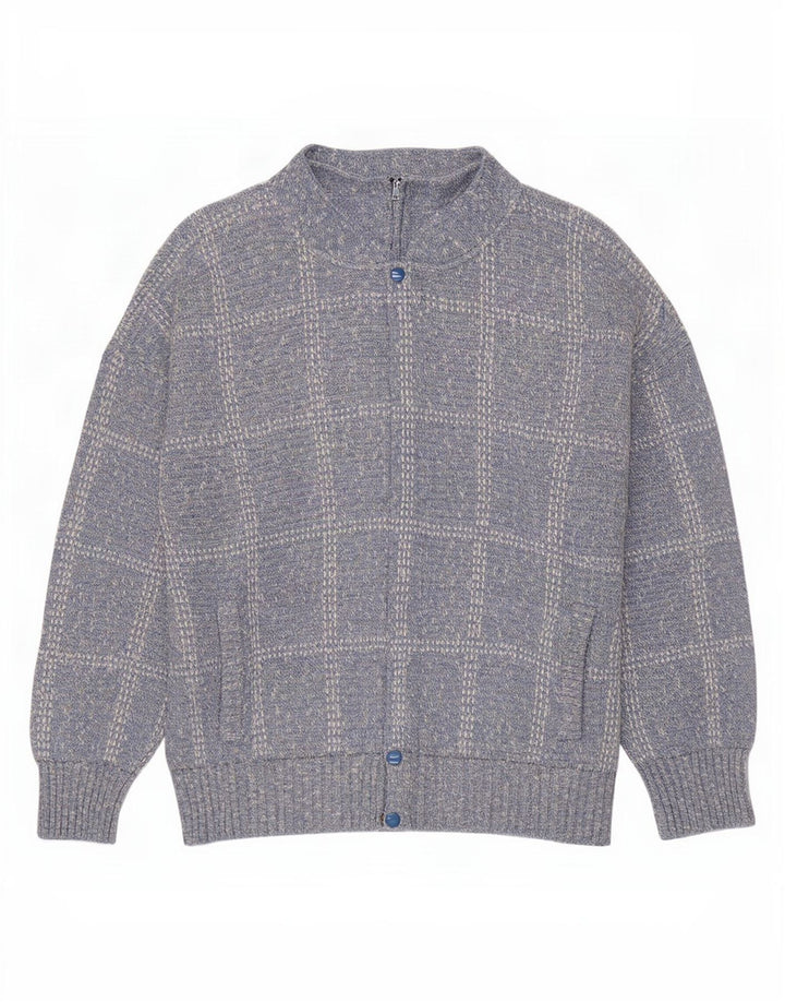 Rodes Cardigan Pull XL Bleu Carreaux Acrylique Homme