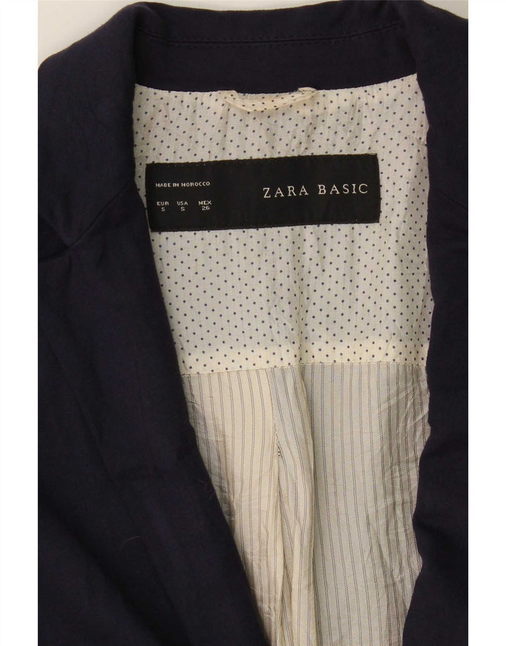Zara Femme 1 Bouton Blazer Veste UK 10 Petit Bleu Marine