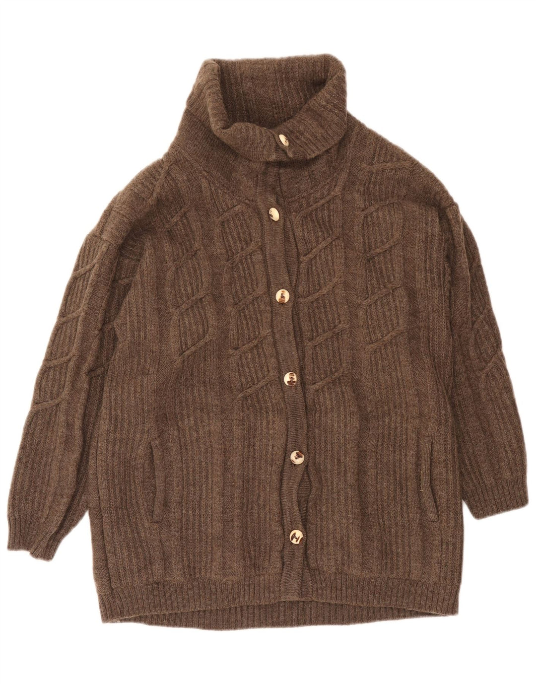 Geiger Femme Cardigan Pull EU 42 Large Marron Laine