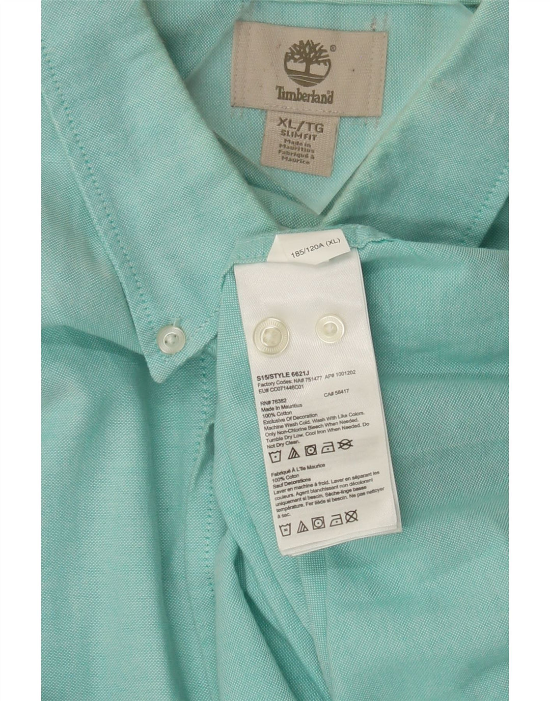 Timberland Chemise Slim Fit XL Coton Turquoise Homme