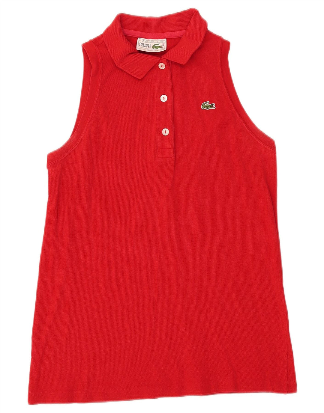 Lacoste Polo sans manches femme taille 40 coton rouge moyen