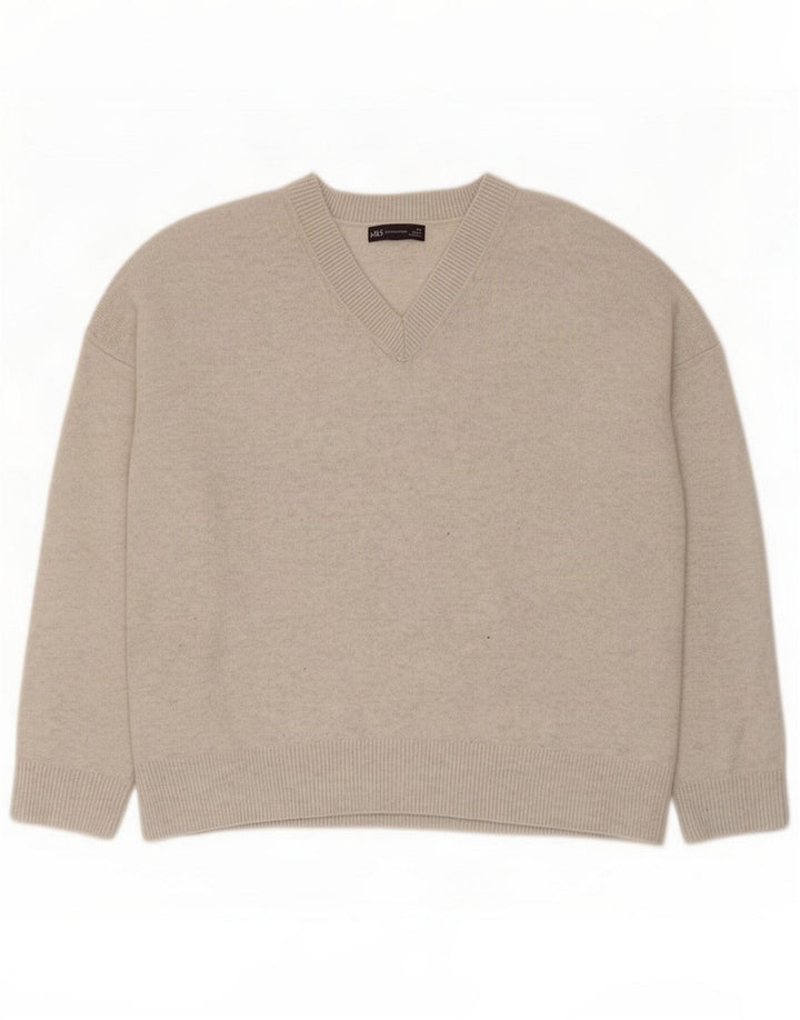 Marks & Spencer Pull col V pour homme XL Gris Polyester