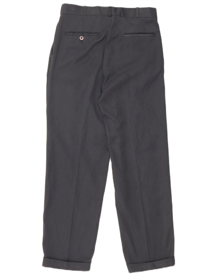 Farah Pantalon de costume à chevilles pour homme W30 L28 Bleu marine Polyester