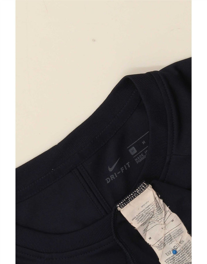 Nike Hommes Dri Fit T-Shirt Haut Bleu Marine Colorblock Polyester