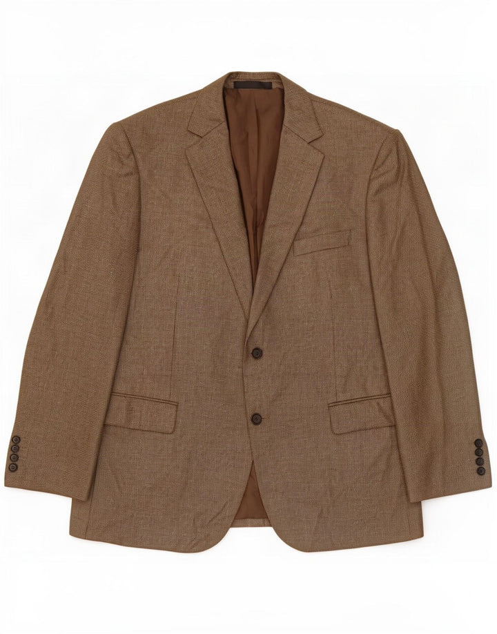 Marks & Spencer Veste blazer à 2 boutons pour homme UK 44 XL Marron Polyester