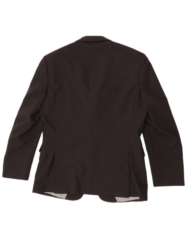 Pierre Cardin Veste blazer slim à 2 boutons pour homme UK 38 laine noire moyenne
