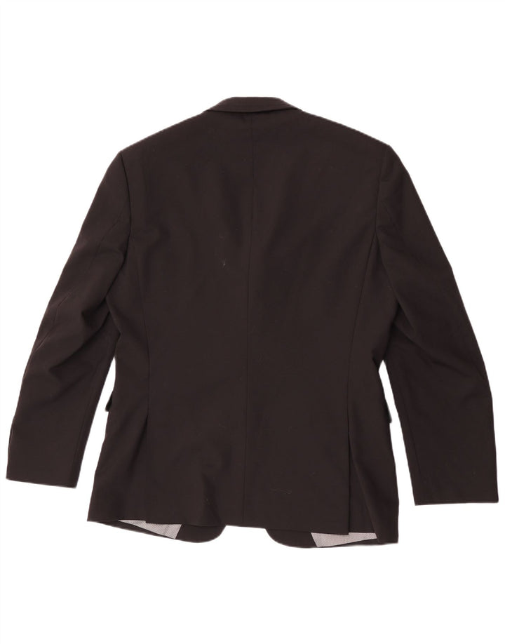 Pierre Cardin Veste blazer slim à 2 boutons pour homme UK 38 laine noire moyenne