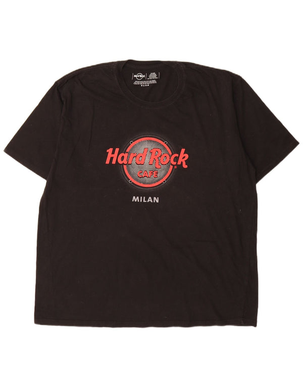 Hard Rock Cafe Hommes Milan Graphique T-Shirt Haut 2XL Coton Noir