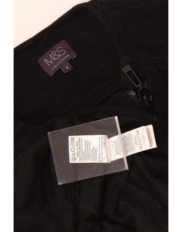 Marks & Spencer Veste Racer pour femme UK 8 Small Noir Coton