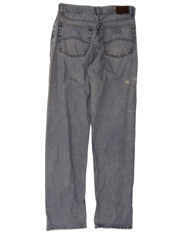 Armani Femme Jean Droit W34 L33 Bleu Coton