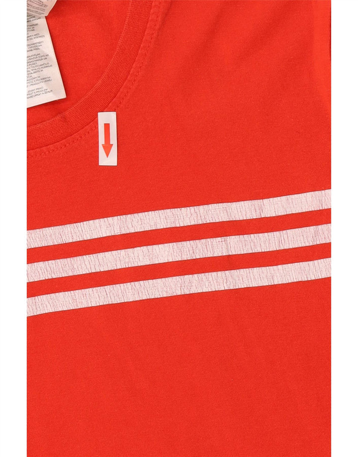 Adidas T-Shirt Graphique Homme Rouge Moyen Coton