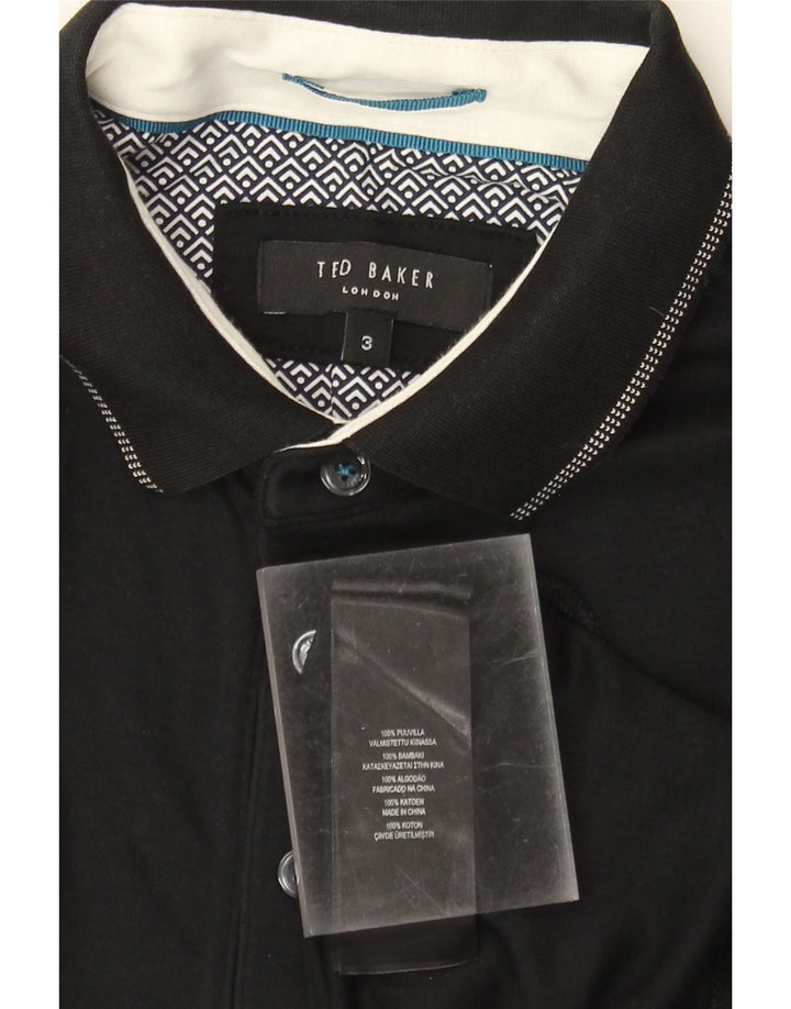Ted Baker Polo Homme Taille 3 Coton Noir Moyen