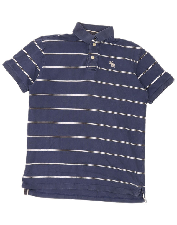 Abercrombie & Fitch Polo Homme XL Bleu Marine Rayé Coton