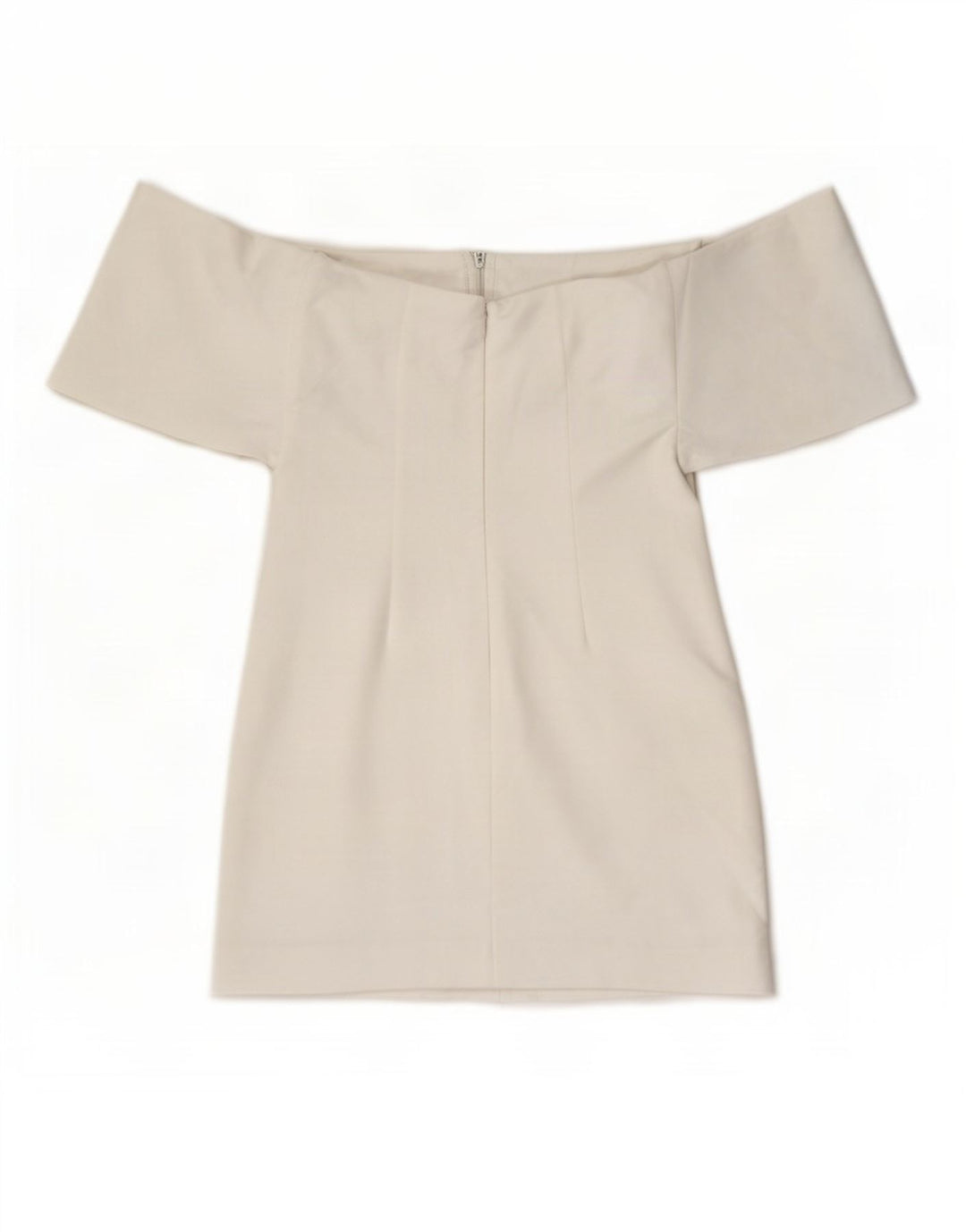 Zara Femme Mini Robe Épaule Dénudée UK 8 Petit Polyester Blanc