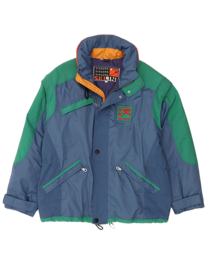 DIADORA Veste de ski pour homme UK 40 Large Bleu Colorblock Polyester