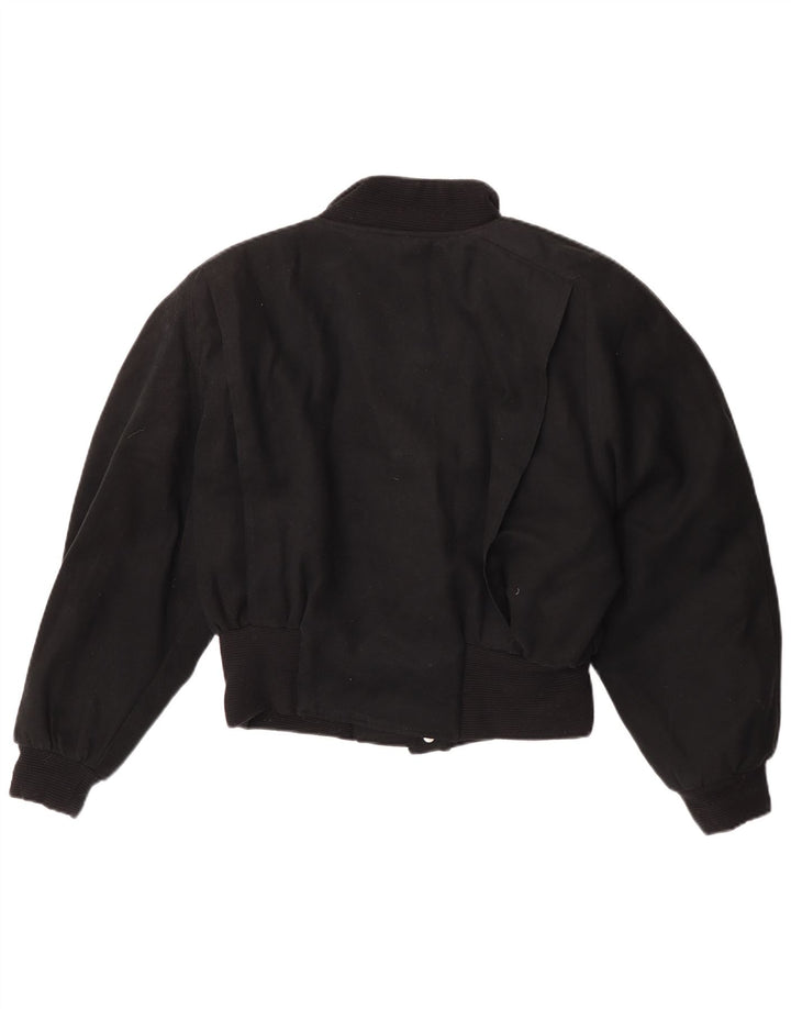 Veste Bomber Femme Vintage IT 44 Polyester Noir Moyen