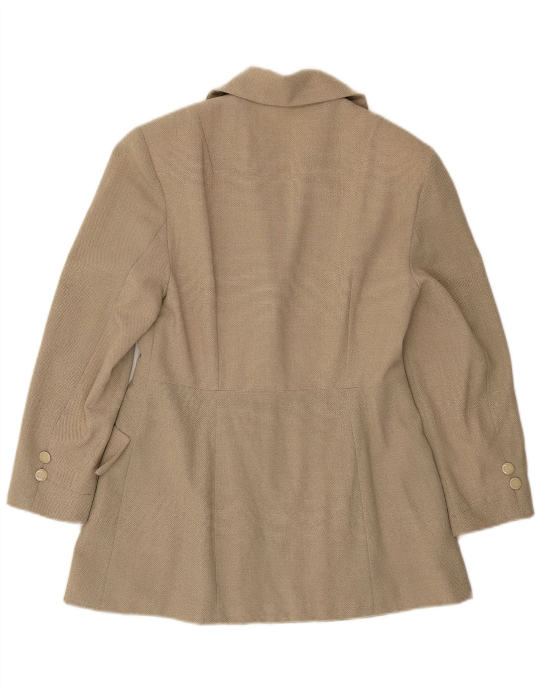vintage Femmes 3 Bouton 3/4 Manches Blazer Veste UK 12 Beige Moyen