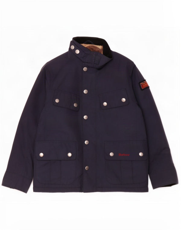 Barbour Boys Racer Jacket 6-7 ans Petit Bleu Marine Polyester