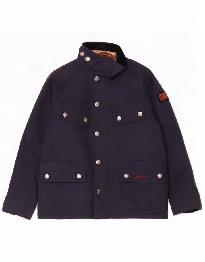 Barbour Boys Racer Jacket 6-7 ans Petit Bleu Marine Polyester
