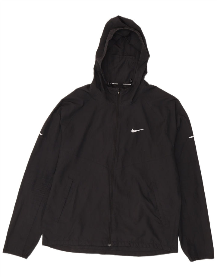 NIKE Veste de pluie à capuche pour homme UK 38 Medium Noir Polyester