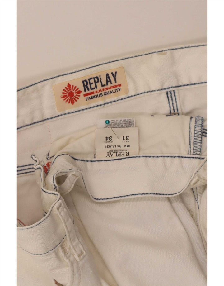 Replay Jean droit homme W31 L34 coton blanc