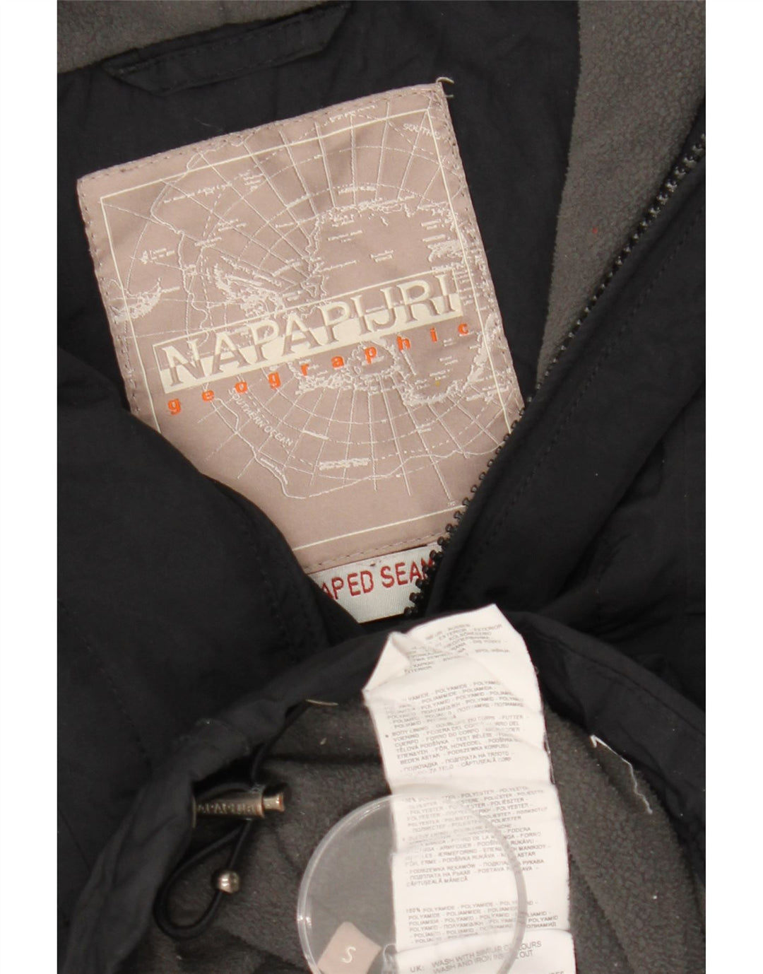 NAPAPIJRI Veste Anorak à capuche graphique pour homme UK 36 Small Noir Polyester