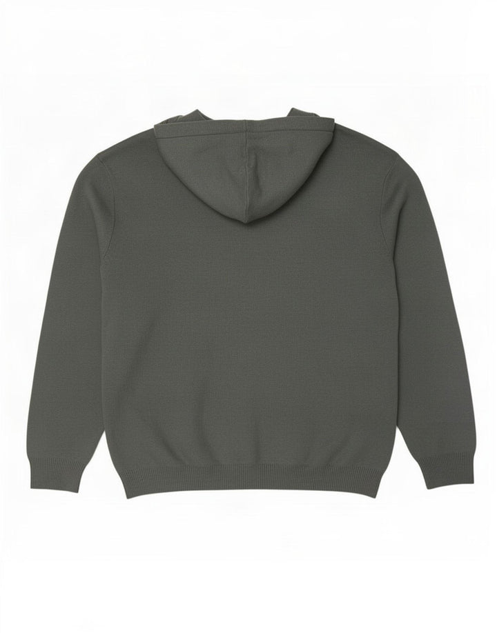 Zara Pull à capuche pour homme Large Gris Viscose