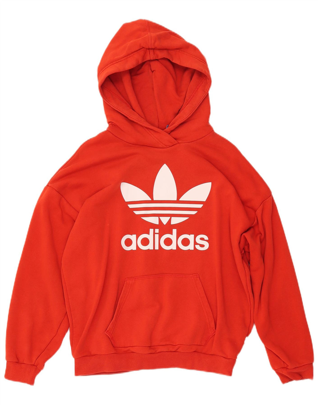 ADIDAS Pull à capuche graphique surdimensionné pour femme UK 10 Petit coton orange