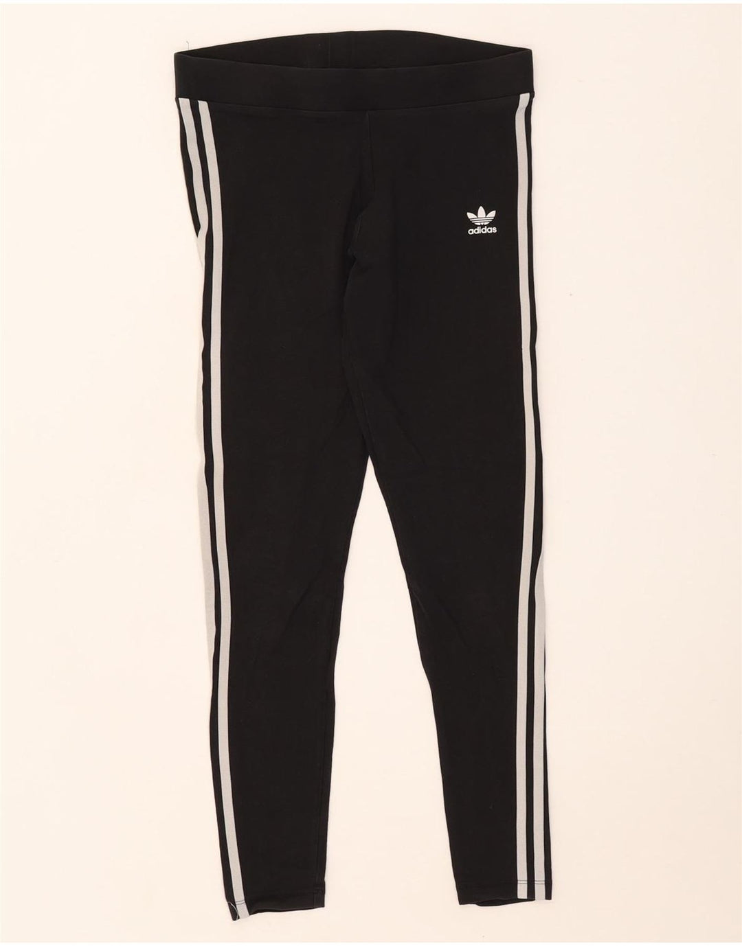 Adidas Leggings Femme UK 12 Coton Noir Moyen