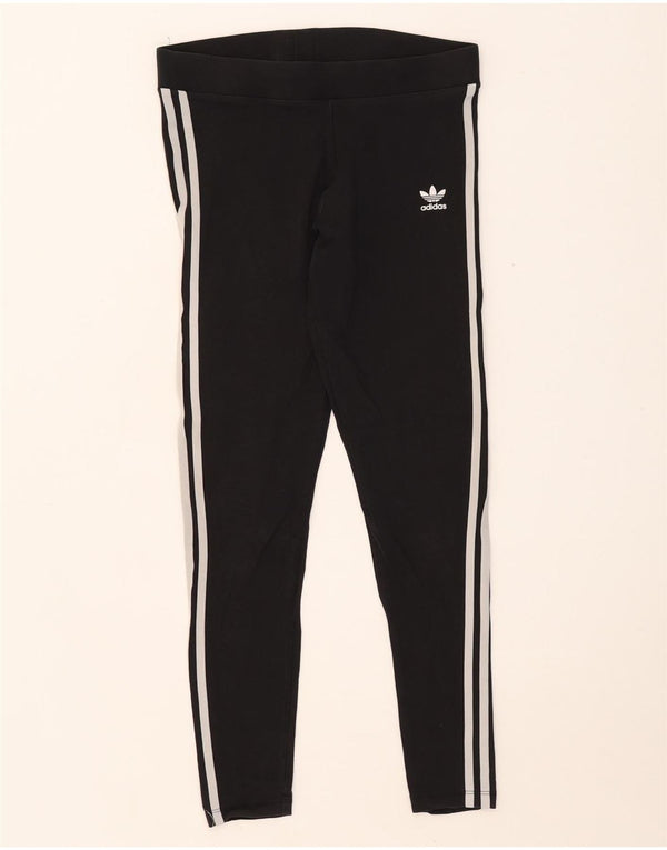 Adidas Leggings Femme UK 12 Coton Noir Moyen