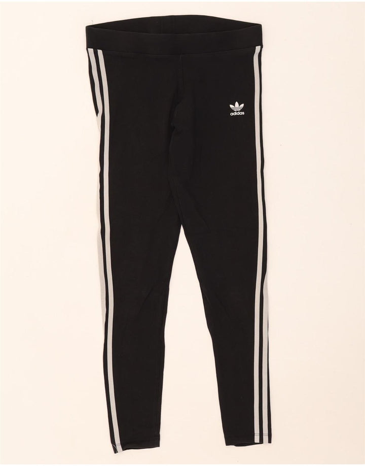 Adidas Leggings Femme UK 12 Coton Noir Moyen