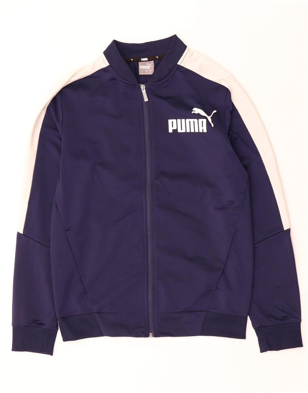 Puma Veste de survêtement pour homme Taille S Bleu marine Colorblock Polyester