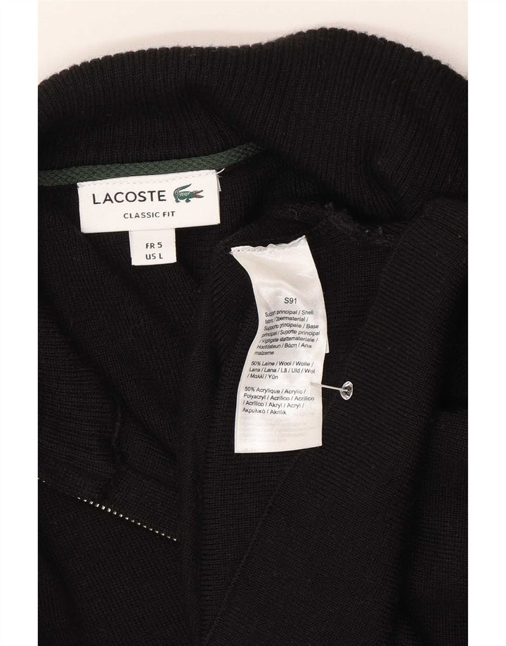Lacoste Mens Classic Fit Cardigan Sweater Taille 5 Grande laine noire