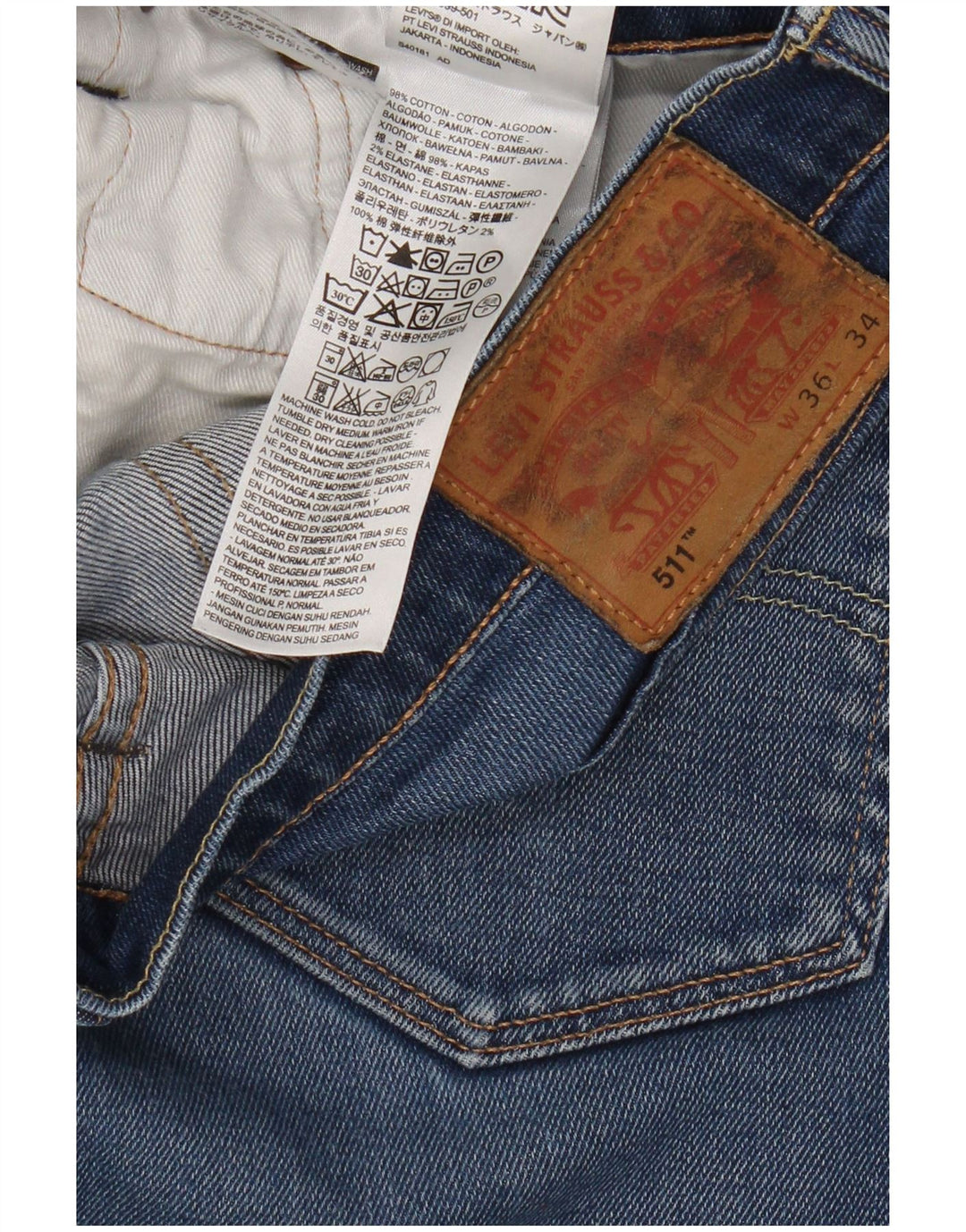 Levi's Jean Slim 511 Homme Bleu W36 L34 Coton