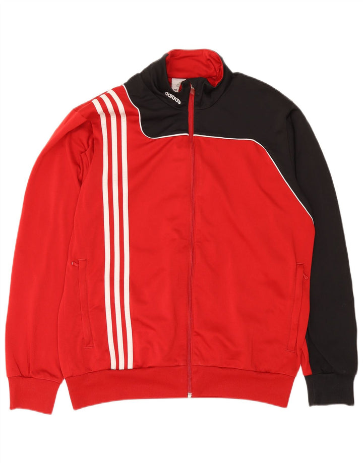 Adidas Veste de survêtement pour homme UK 38/40 Rouge moyen Polyester colour block