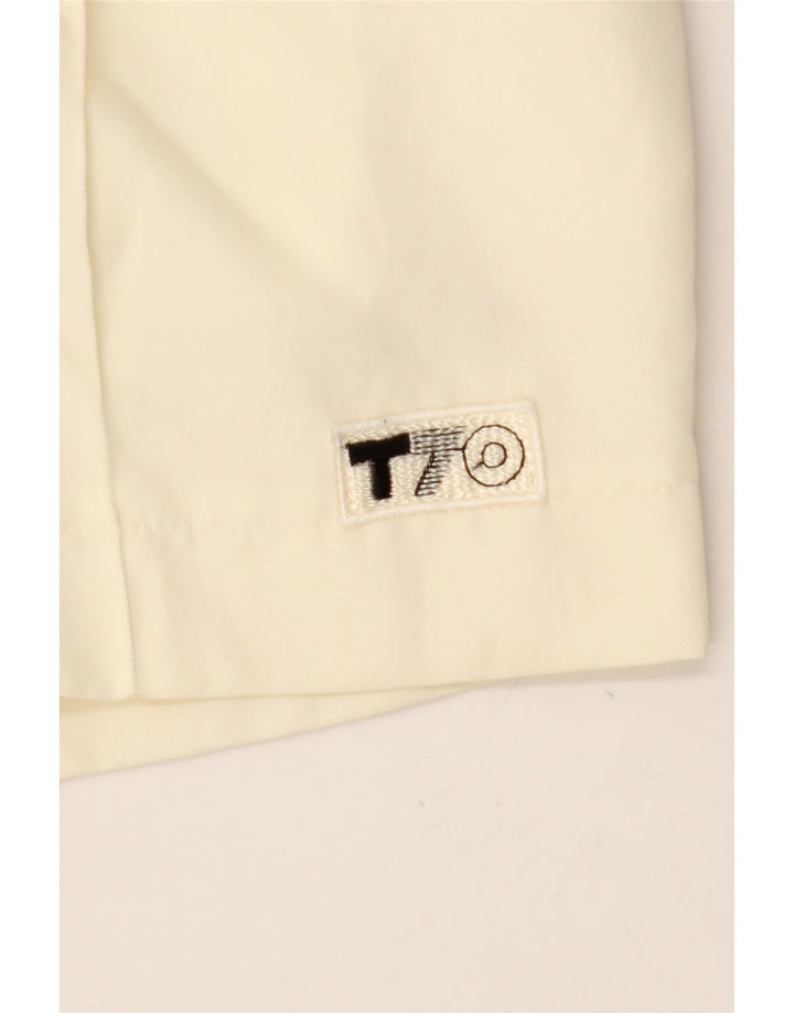 VINTAGE Short Chino Femme W26 Petit Blanc Cassé