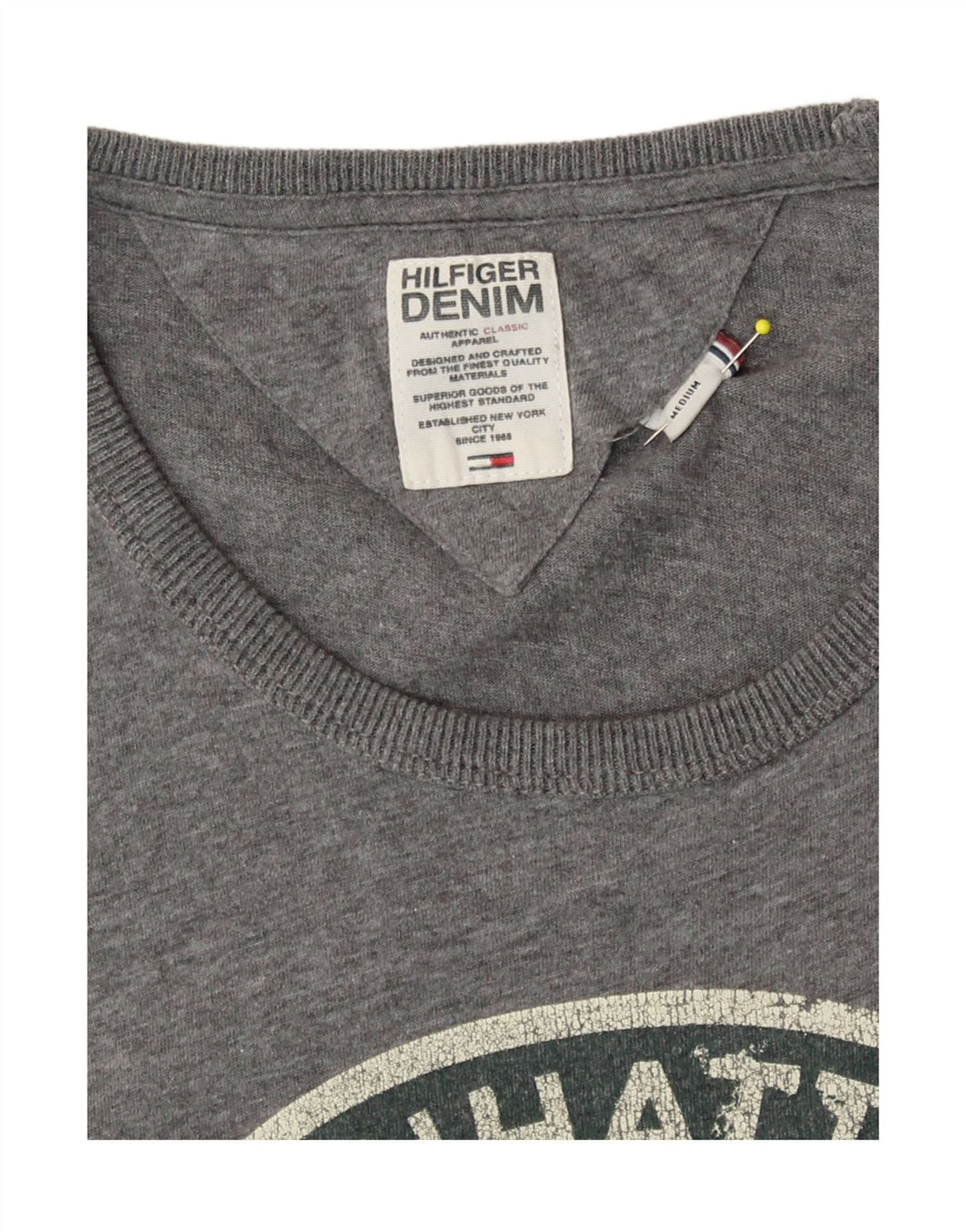 Tommy Hilfiger T-Shirt Graphique Homme Gris Moyen